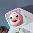 thumbnail image 4 of ZFLMY Cute Creature Donut Travel Jewelry Box for Mother's Day Gifts, Compact Size Necklace, Ring, Earring Organizer White, 4 of 5