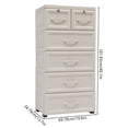 thumbnail image 2 of 5 Tiers Floor Mounted Storage Sideboard Buffet Cabinet PP White Tall Cabinet  Doors Bedroom for Bedrooms Living Rooms, 2 of 16
