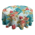 thumbnail image 4 of Pioneer Flower Floral Print Pattern Round Tablecloth 60"x60",Wrinkle Wipeable Table Cloth for Kitchen Dining Room Picnic Patio Party, 4 of 6