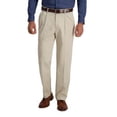 thumbnail image 6 of Men's Haggar Iron Free Premium Khaki Classic-Fit Pleat Front Hidden Comfort Waistband Casual Pant Sand, 6 of 6
