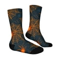 thumbnail image 4 of Fabrcox Halloween Socks Women Men Funny Pumpkin Ghost Socks Cat Graphic Spooky Novelty Mid Calf Mens Crew Socks Green, 4 of 6