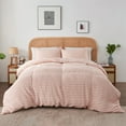 thumbnail image 1 of Peace Nest 2 Pieces 100% Flax Linen Stripe Printed Breathable & Moisture-Wicking Duvet Cover Set, Coral/White, Twin, 1 of 6