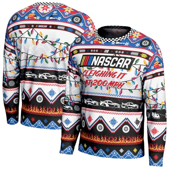 Men's ProSphere White NASCAR  Holiday Sweatshirt