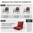 thumbnail image 4 of POCASSY 6" Thick Outdoor Chair Cushions Set of 4, 22" x 24" x 6" Outdoor Cushions for Patio Furniture, Deep Seat and High Back Cushion for Patio Rocking Dining Chair and Couch, Red, 4 of 12