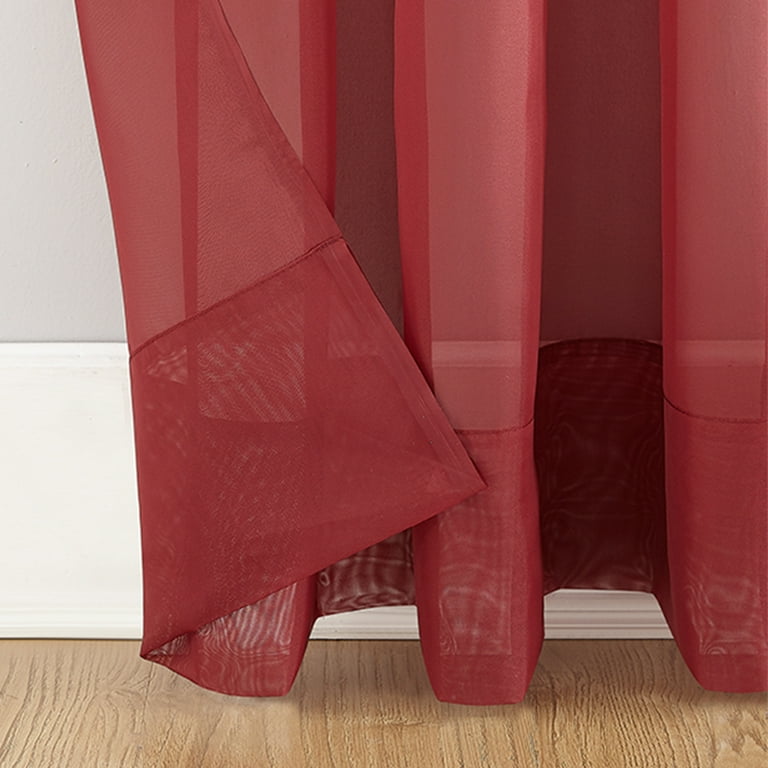 Red 2024 voile curtains