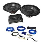 Kenwood P-W1221 2-Channel 500w Amplifier+(2) 12" KFC-W112S Subwoofers+Wire Kit