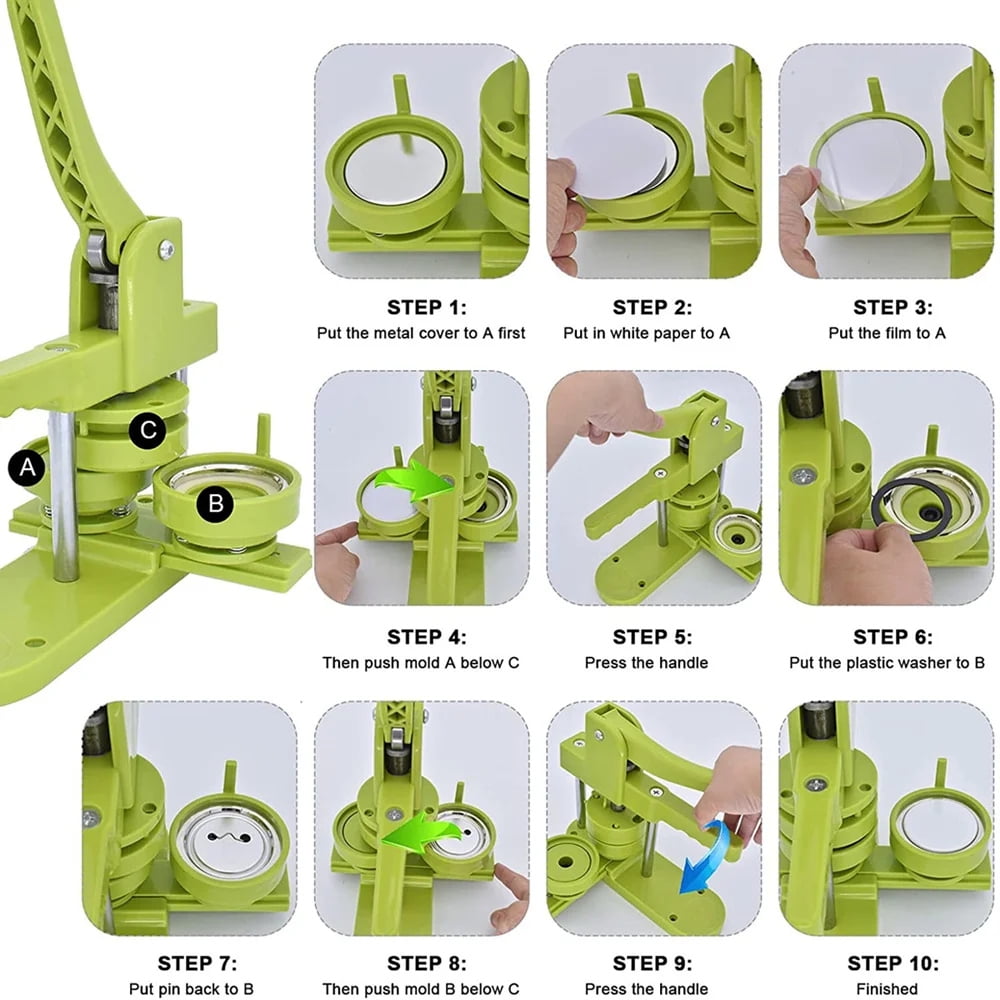 32MM Badges Button Maker Machine Set, DIY Pin Badges Button Press ,Beginner-Friendly