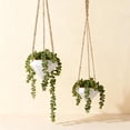 thumbnail image 4 of Flora Bunda CT1054E2-WH 6.75' & 4.5' Hanging Geo Planter  SET OF 2,White, 4 of 5