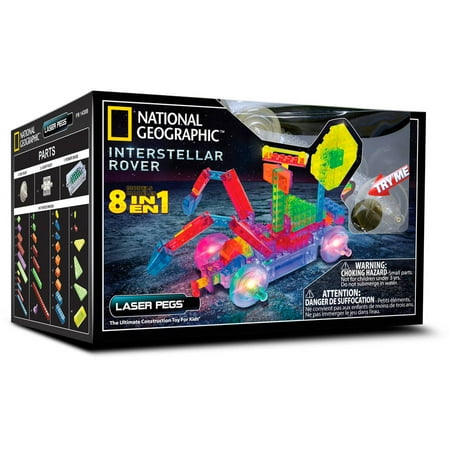Laser Pegs 8-in-1 National Geographic Intersellar Rover Lighted Construction Toy