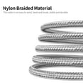 thumbnail image 3 of TFixol 2.4A Magnetic Suction Data Cable Nylon Braided Fast Charging Cable Phone Charging Cord Silver Micro USB Interface 2m, 3 of 7