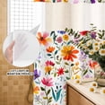 thumbnail image 2 of No Hook Shower Curtain with Built-in Rings - Watercolor Wild Flowers Print Washable Waterproof Fabric Bathroom Curtains for Hotel,Rentals, Stall 36 X 72 Inch , Boho Floral, 2 of 9