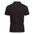 thumbnail image 4 of Hienoo Men's Solid Color Short Sleeve Polo Shirt, Black, 4 of 7