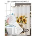 thumbnail image 4 of No Hook Cloth Fabric Shower Curtain with Snap in Liner, Botanical Sunflowers Waterproof Shower Curtains Set with See Through Top Window, Summer Blossom Flowers Floral Bath Curtains Shower 60"x72", 4 of 6