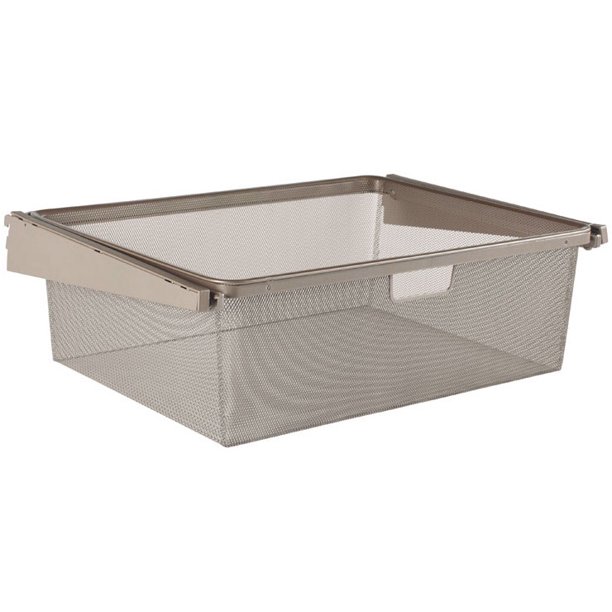 Closet Culture 0335BSKT7CN Wire Mesh Basket, Champagne Nickel