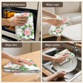 thumbnail image 5 of 2 Pcs Pioneer Flower Floral Print Pattern Kitchen Towels, Funny Microfiber Dish Towel Set, 18" X 26" Tea Towels, 5 of 6