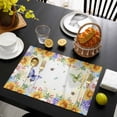 thumbnail image 3 of Spring Floral Placemats Set of 4, Hydrangea Sunflowers Butterflies Watercolor Placemats for Dining Table, Place Mats for Kitchen Tabletop, Waterproof Wipeable Dining Table Mats Set, 3 of 9