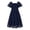 Navy Blue, variant on Girls Chiffon Dress Flutter Ruffle Short Sleeve Kids Square Neck Frocks Navy Blue 6-13Y