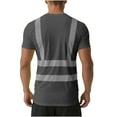 thumbnail image 4 of Hi Vis Safety Shirt Lightweight Moisture-Wicking Short Sleeve Work T-Shirt With Reflective Tape Class 1 Orange Green Tops Gray Xl, 4 of 8