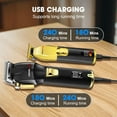 thumbnail image 4 of HIENA PRO Professional Hair Clippers Set for Men, Cordless Barber Kit for Haircut, Clippers and Trimmers Set, Hair Cutting Kit with LED Display & Rechargeable USB, Gifts for Men (Black Gold), 4 of 6