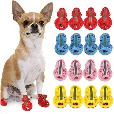 for Dogs  Breathable Mesh Dog Sandals  Puppy Shoes for Hot Pavement  Pet Shoes for Small Dogs Yellow Label 5