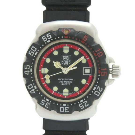 Pre-Owned TAG Heuer Formula 1 374.508 Stainless Steel Rubber Black Dial Quartz... (Good)