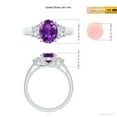 thumbnail image 4 of ANGARA Natural Three Stone 1.6 ct Amethyst and Half Moon Diamond Ring in 925 Sterling Silver for Women (Size-9x7mm) | February Birthstone, Anniversary, Jewelry Gift for Women | Natural Amethyst Ring, 4 of 9