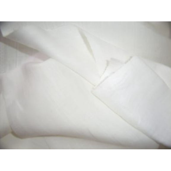 100 % pure linen fabric white colour with self white stripes 58" wide Dyeable