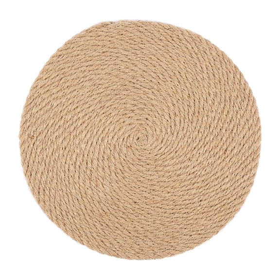 Linen Placemats Thickened Table Non-slip Insulation Anti-hot Placemat for Dining Table Braided Placemat 30cm