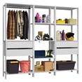 thumbnail image 3 of Madesa Garage Storage Rack with 4 Drawers, Open Shelves and Hanging Space 78"L Multiuse Modular Organization Cabinet for Tools - White, 3 of 11