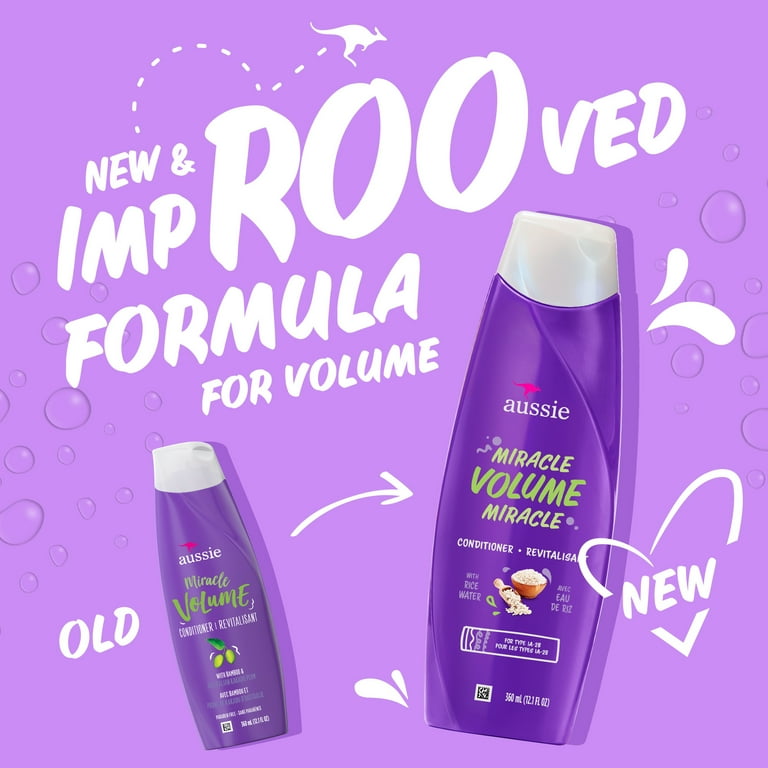 Aussie Miracle Volume Conditioner for Fine Flat Hair, 12.1 fl oz