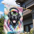 thumbnail image 3 of Hippie Newfoundland Portrait Watercolor Tie-Dye Vintage Styles House Flag 28x40in Double Sided Newfie Dog Lover Gifts Outdoor Decor - 00014, 3 of 5