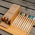 thumbnail image 2 of Graflsoa Eco-Friendly Bamboo Toothbrushes with Soft Bristles, Natural Wooden Handle, 10-Pack for Home & Travel Use (Random Colors), 2 of 6