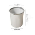 thumbnail image 3 of 10L Slim Plastic Trash Can | Lidless Press Ring Design | Space-Saving Bathroom & Kitchen Garbage Bin | White or Gray | 26.5x24x20cm, 3 of 8