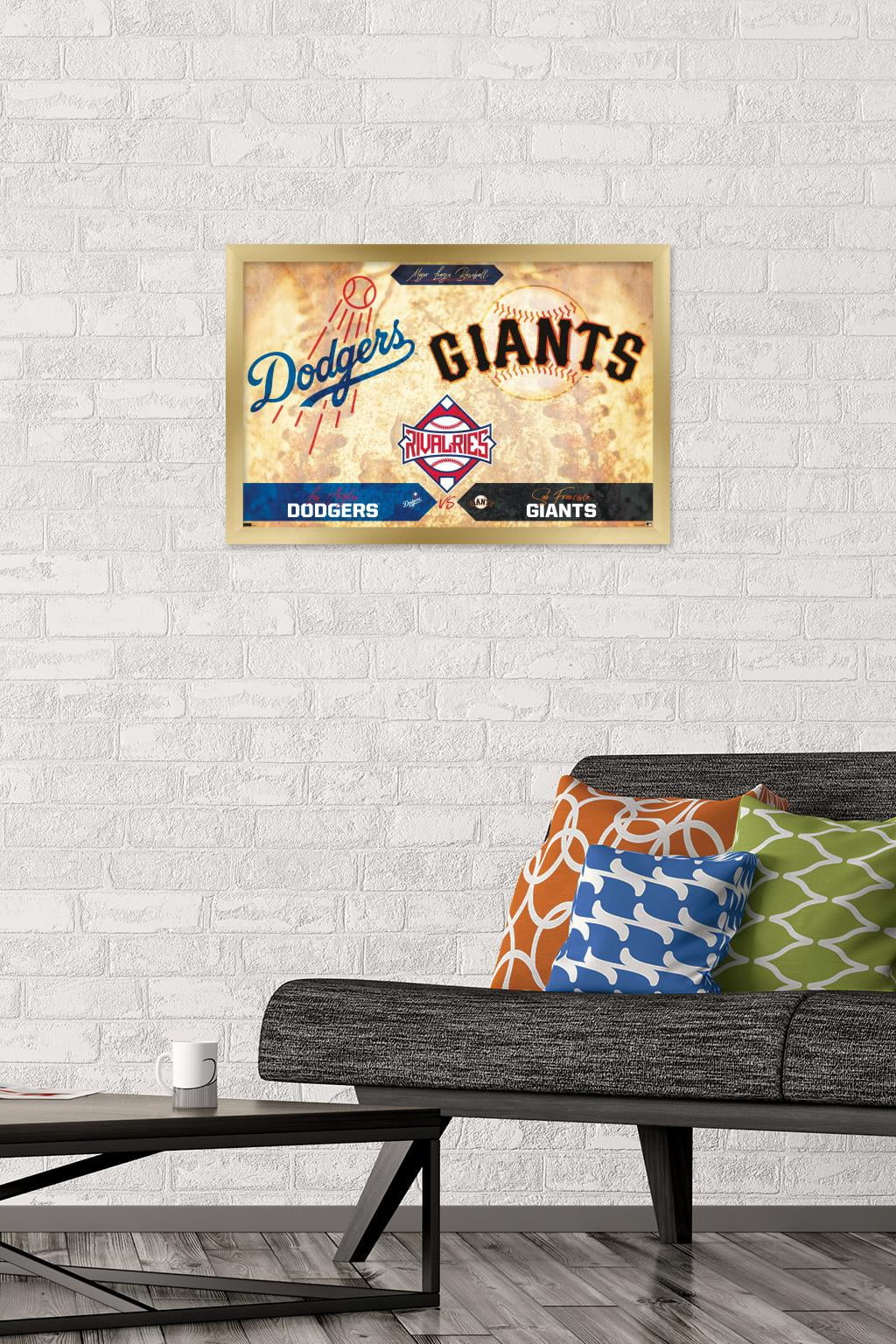 MLB Rivalries - Los Angeles Dodgers vs San Francisco Giants Wall Poster, 14.725" x 22.375" Framed