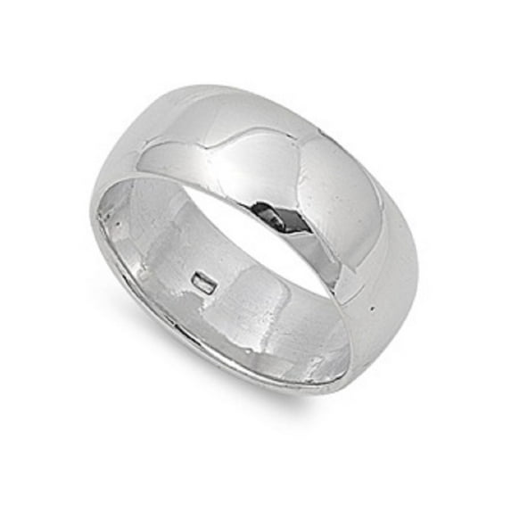 925 Sterling Silver Plain Wedding Band Ring Size 14