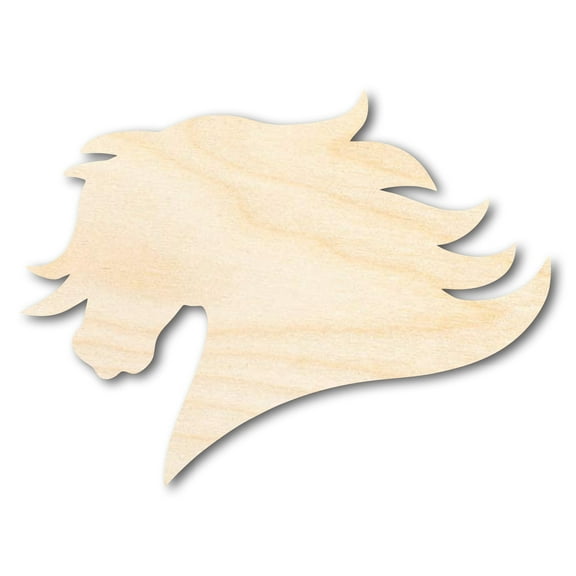 Unfinished Wood Mustang Mascot Shape 4" / 1/4"