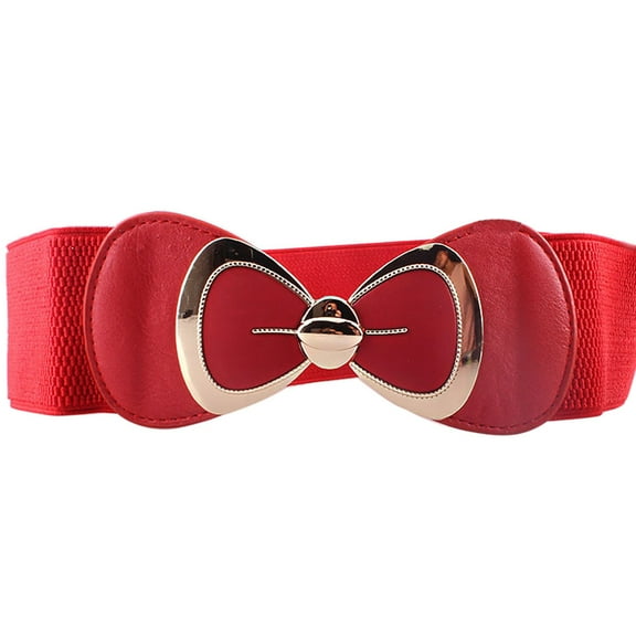 ZSQDM Western Belts for Woman Bowknot Waistband Waist Belt Fashion Women Wide Stretch Elastic Buckle Belt Womens Belts
