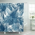 thumbnail image 1 of Cortina de Ducha ABPHQTO Fondo Tropical Plantas de la Selva Patrón Sin Costuras Fénix Azul Indigo 150x180 cm, 1 of 1