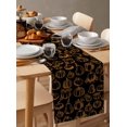 thumbnail image 3 of Black Fall Pumpkin Burlap Cotton Table Runner 18x72 Inches Long, Thanksgiving Country Plants Lines Farmhouse Table Runners, Outdoor Dining Tablecloths Decor for Baby Shower/Party/Wedding, 3 of 6