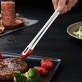 thumbnail image 4 of Stainless Steel BBQ Tongs Long Tweezers Kitchen Grilling Cooking Food Clip Tool, 4 of 9