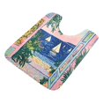 thumbnail image 7 of Yayeee Bath Rug for Bathroom Floor Non Slip Contour Fluffy Soft Absorbent Mat, 20"x24", Colorful Seaside, 7 of 7