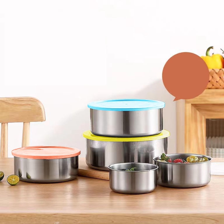 調理器具 Tupperware Stainless Cooking Bowl Set Yika Tupperware 5 Pcs Stainless Steel Home Kitchen Food Container