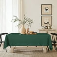 thumbnail image 6 of Sm:)e Set of 2 Stain and Wrinkle Resistant Fitable Hunter Green Table Cloth Rectangle 60x84 Inch, Reusable and Washable Polyester Table Covers for Party 4ft Table, 6 of 8
