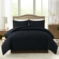 thumbnail image 2 of JML 3 Piece Queen Comforter Set With Pillow Shams, Microfiber Diamond Comforter, Black, 2 of 7