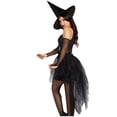 thumbnail image 3 of YFNNUP Womens Witch Costume Dress Off Shoulder Mesh Tulle Tutu Gown Classic Halloween Costumes with Witch Hat Black,M, 3 of 5