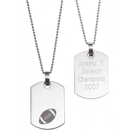 Personalized Stainless Steel Sports Dog Tag, Football