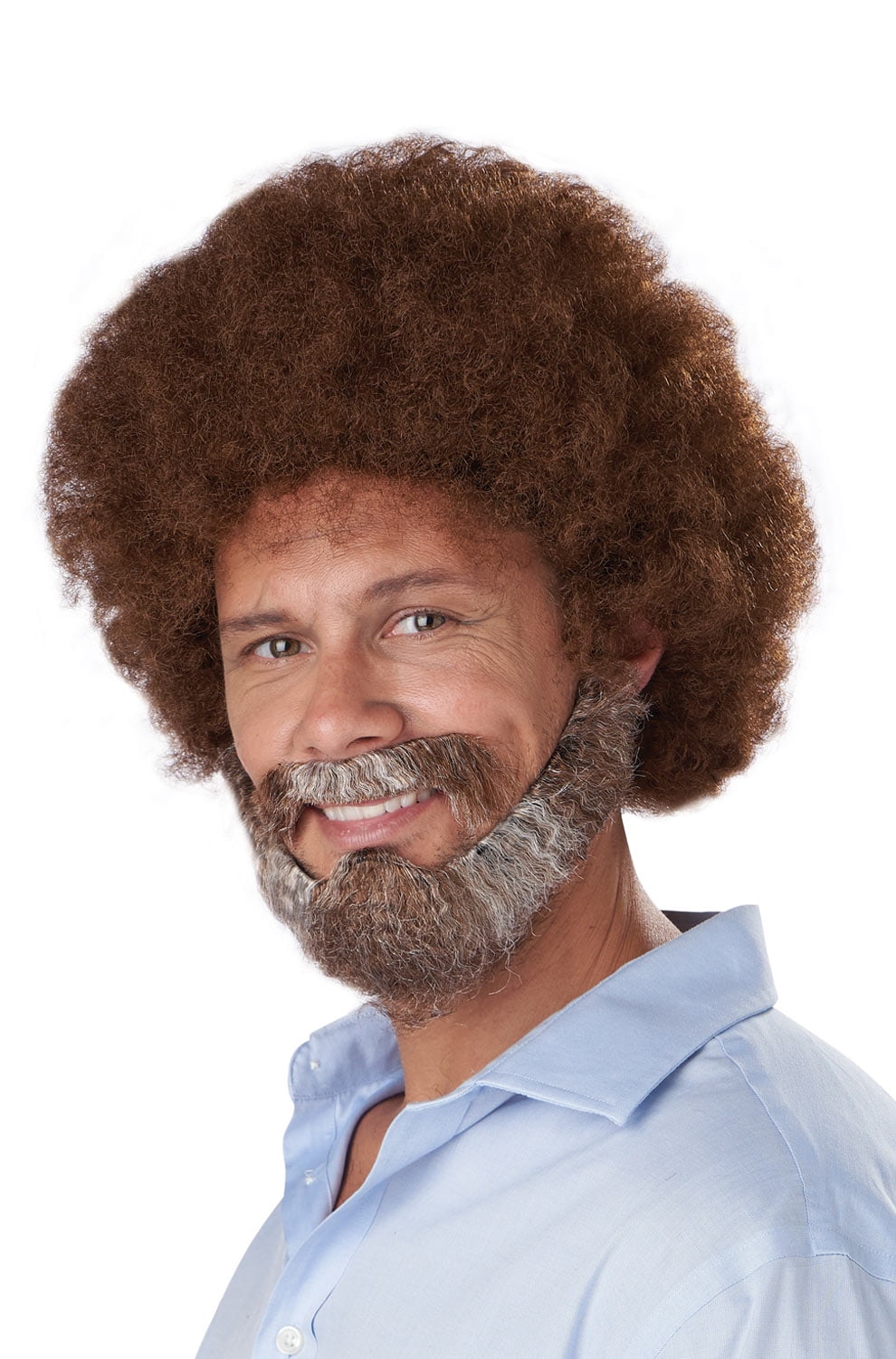 brown afro wig and beard