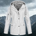 thumbnail image 2 of KIHOUT Spring Winter Warm Coat Women Solid Rain Jacket Outdoor Plus Size Hooded Raincoat Windproof,Size S-5XL, 2 of 7