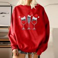 thumbnail image 4 of USSUMA Womens Merry Christmas Tops Pullover, Womens Tops Casual Crew Neck Teen Tunic Tops Long-Sleeves Comfort Winter Loose Fit T-Shirt Stylish Pullover Tops Xmas Hat Snowmen Graphic Tee Shirt, 4 of 7