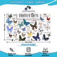 thumbnail image 2 of White Butterfly Name Pattern Hooded Bath Towel，60"x35" for Ages 3 To 12 Kids, Quick Dry Lightweight Soft Microfiber Hood Beach Towel Cover Up for Kids, 2 of 7